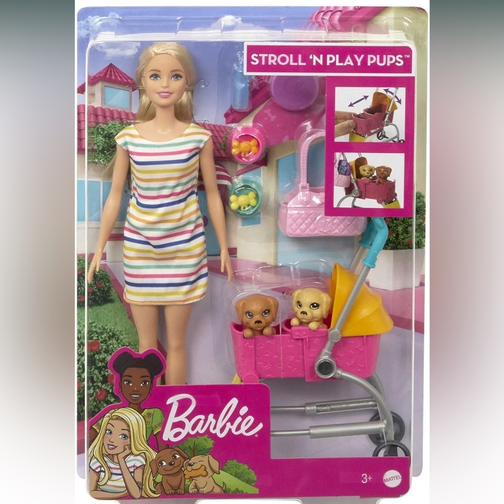 Barbie Stroll ‘n Play Pups Doll Playset